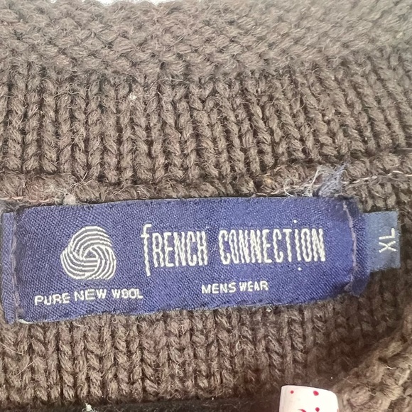 VTG French Connection Men’s Space Dye Knit Sweater 100% Wool XL Outdoor Grunge - Picture 3 of 10